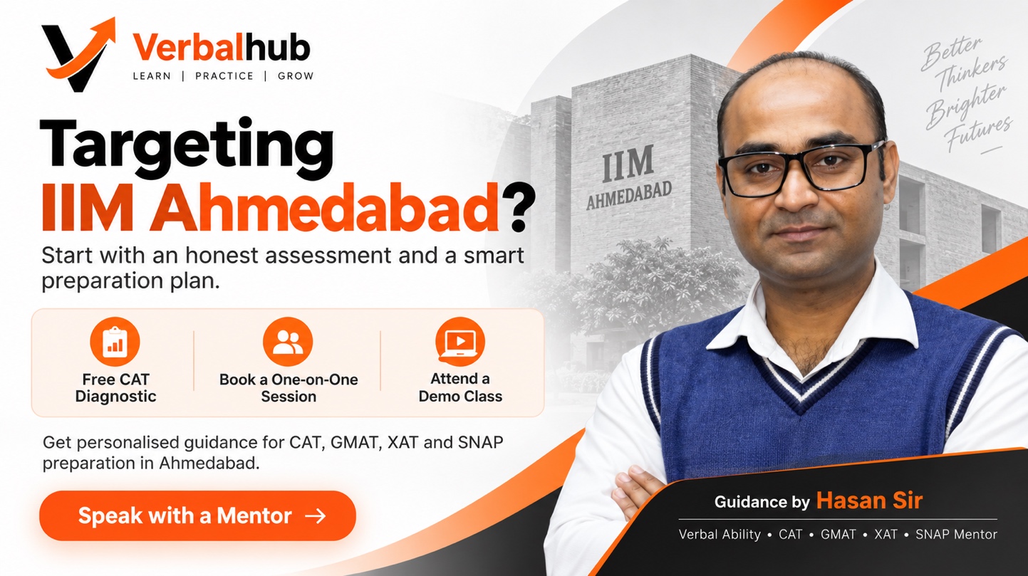 Targeting IIM Ahmedabad - Speak with a Mentor at VerbalHub