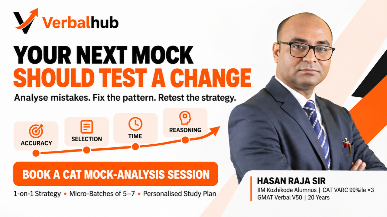 Your next mock should test a change - book a CAT mock-analysis session with VerbalHub
