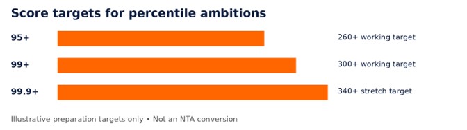 Score targets for percentile ambitions - 95+, 99+, 99.9+ - VerbalHub