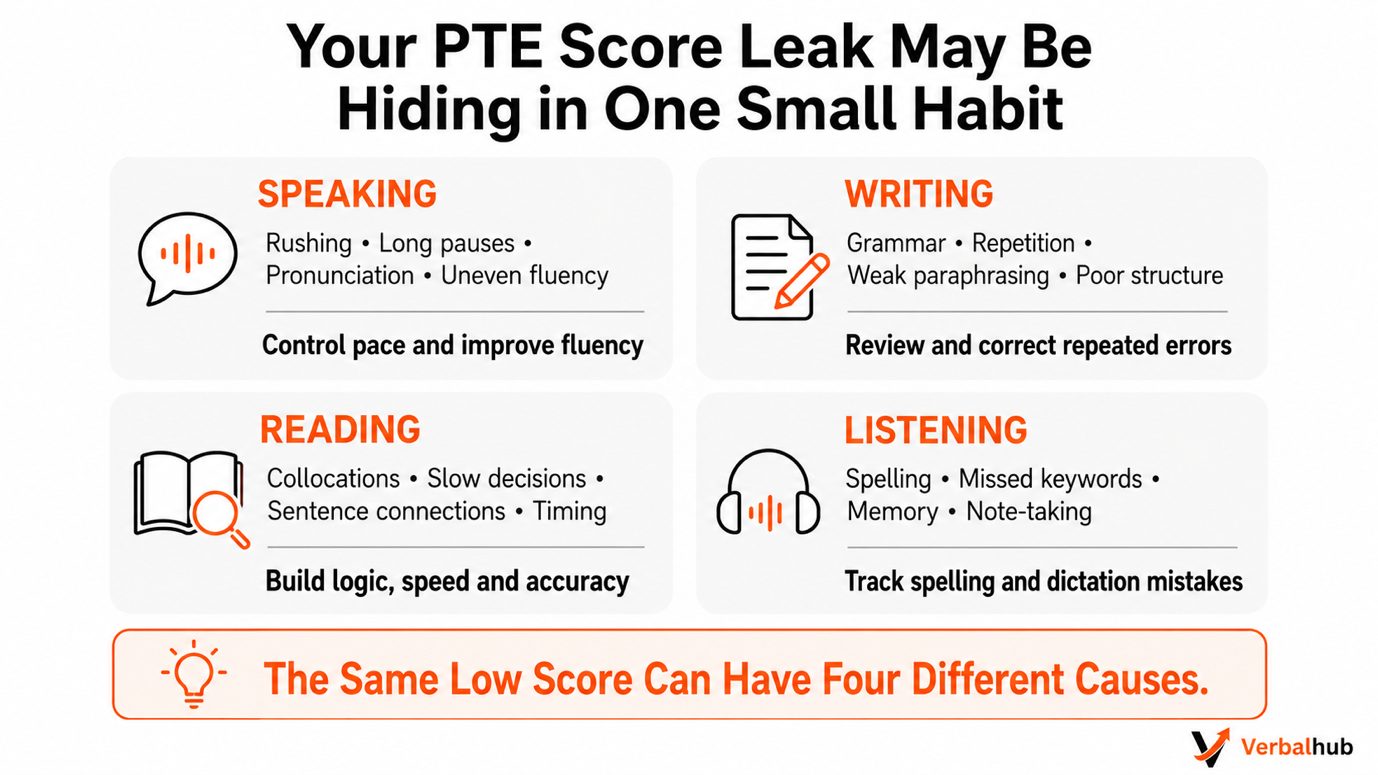 Common PTE Speaking, Writing, Reading and Listening issues and fixes